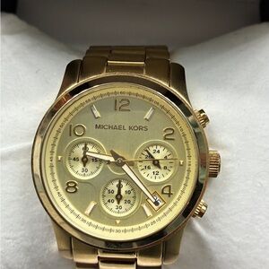 Michael Kors 18k Over Stainless Chronograph Watch - In Excellent Condition